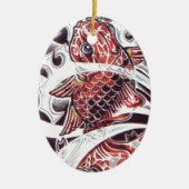 Red Koi Tattoo Design Keramisch Ornament (Voorkant)