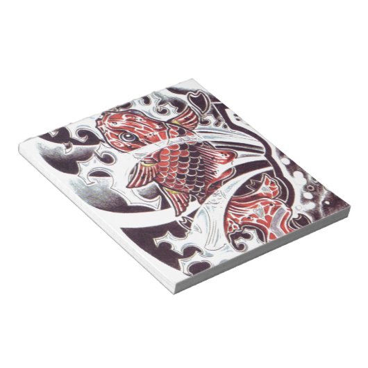 Red Koi Tattoo Design Notitieblok (Schuin)