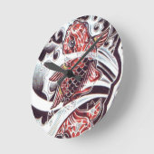 Red Koi Tattoo Design Ronde Klok (Hoek)