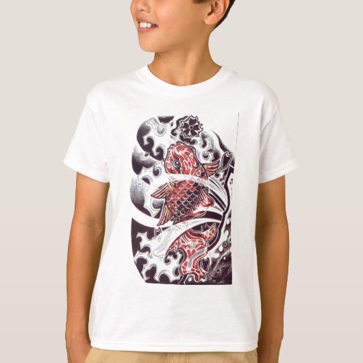 Red Koi Tattoo Design T-shirt (Voorkant)