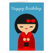 Red Kokeshi Japanse poppen (Voorkant)