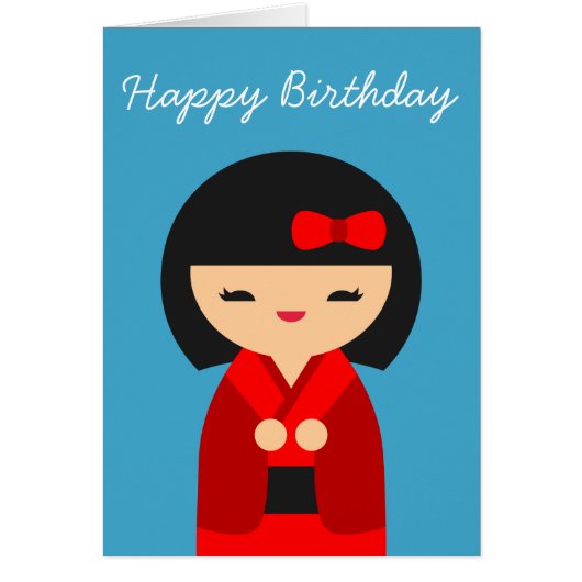 Red Kokeshi Japanse poppen (Voorkant)