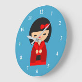 Red Kokeshi Japanse poppen Grote Klok (Hoek)