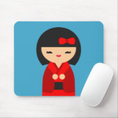 Red Kokeshi Japanse poppen Muismat (Met muis)