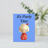 Red Kokeshi Kaart (Staand voorkant)