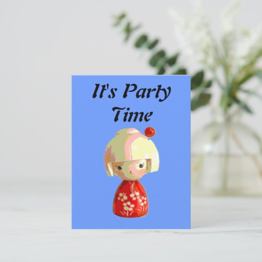 Red Kokeshi Kaart (Staand voorkant)