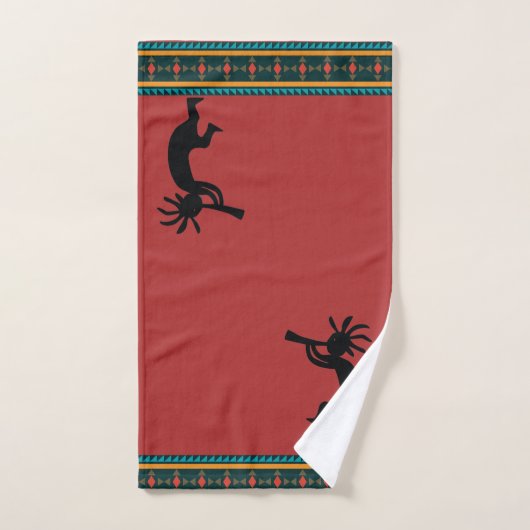 Red Kokopelli Bath Towel Set Bad Handdoek (Handdoek)