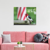 Red-kopige Woodpecker Canvas Afdruk (Insitu (Woonkamer))