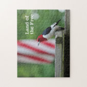 Red-kopige Woodpecker Legpuzzel (Verticaal)