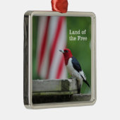 Red-kopige Woodpecker Metalen Ornament (Rechts)