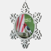 Red-kopige Woodpecker Tin Sneeuwvlok Ornament (Rechts)