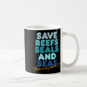 Red koraal en zeehonden en zeeën Rood koraal en ze Koffiemok