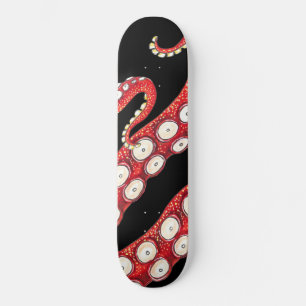 Red Kraken Octopus Tentacles Black Persoonlijk Skateboard