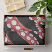 Red Kraken Octopus Tentacles Black Tissuepapier (Geschenk)