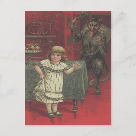 Red Krampus Girl Dining Room Switch Briefkaart (Voorkant)