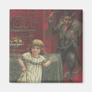 Red Krampus Girl Dining Room Switch Magneet