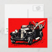 Red Krampus ontvoert vrouwen Briefkaart (Voorkant / Achterkant)