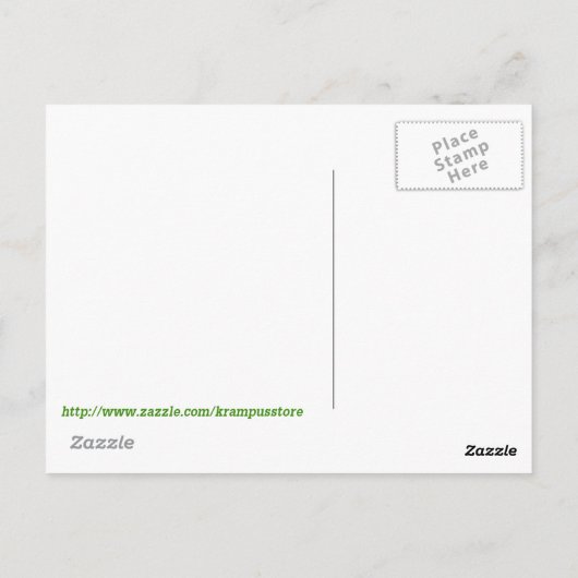 Red Krampus Pitchfork schakelaar ontvoering kind Briefkaart (Achterkant)