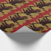 Red Krampus Pitchfork Switch Tongue Cadeaupapier (Hoek)