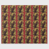 Red Krampus Pitchfork Switch Tongue Cadeaupapier (Vlak)