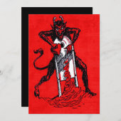 Red Krampus Slicing Heart (Voorkant / Achterkant)
