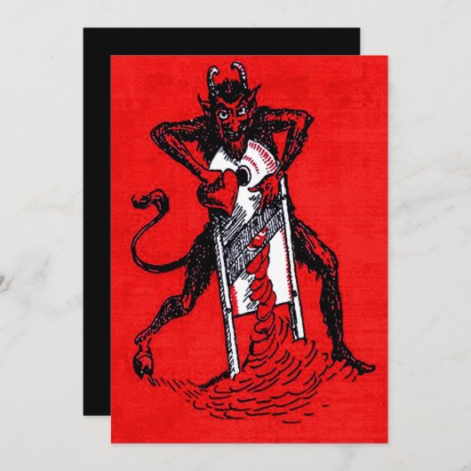 Red Krampus Slicing Heart (Voorkant / Achterkant)