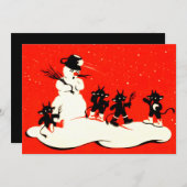 Red Krampus Snowball Fight Snowman (Voorkant / Achterkant)