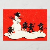 Red Krampus Snowball Fight Snowman (Voorkant)