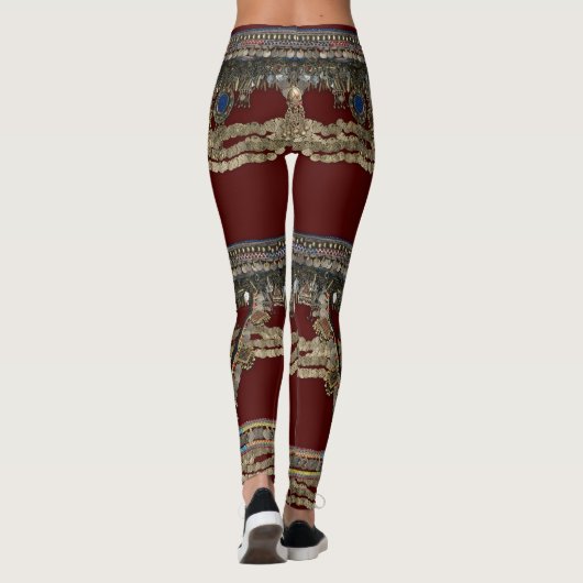 Red Kuchi Tribal Pattern Leggings (Achterkant)