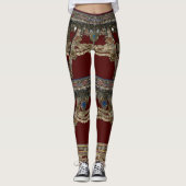 Red Kuchi Tribal Pattern Leggings (Voorkant)