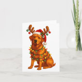 Red Lab Christmas Tree Light Pajama Labrador Dog L Kaart (Voorkant)