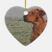 Red Lab kerstversiering Keramisch Ornament (Achterkant)