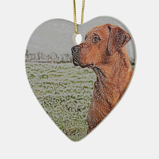 Red Lab kerstversiering Keramisch Ornament (Links)