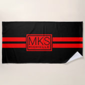 Red Label Black RS Monogramed Beach Towel Strandlaken (Voorkant)