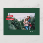 Red Label Single Photo Flat Holiday Postcard Feestdagenkaart (Voorkant)