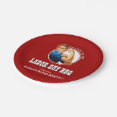 Red LABOR DAY BBQ Rosie Riveter Papieren Bordje (Gekanteld)