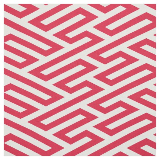 Red Labyrinth Maze Geometric Stof (Swatch)