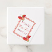 Red Lace Berry First Birthday  Bedankjes Labels (In situ)