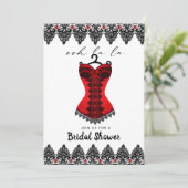 Red Lace Corset Lingerie Vrijgezellenfeest Kaart (Staand voorkant)