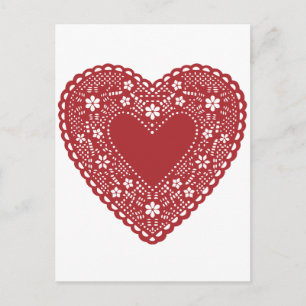 Red Lace Heart Briefkaart