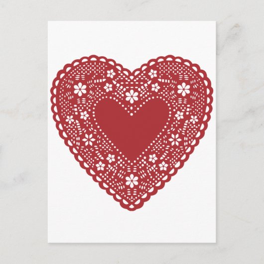 Red Lace Heart Briefkaart (Voorkant)