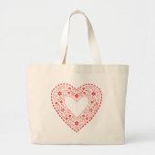 Red Lace Heart Grote Tote Bag (Voorkant)