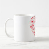 Red Lace Heart Koffiemok (Links)