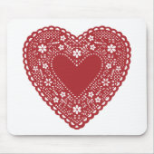 Red Lace Heart Muismat (Voorkant)