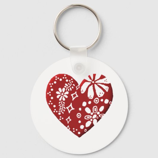 Red Lace Heart Sleutelhanger (Voorkant)