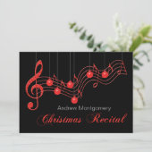 Red Lace Kerstpiano Overweging Kaart (Staand voorkant)