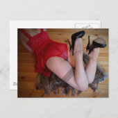 Red Lace Lingerie foto Briefkaart (Voorkant / Achterkant)