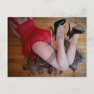 Red Lace Lingerie foto Briefkaart