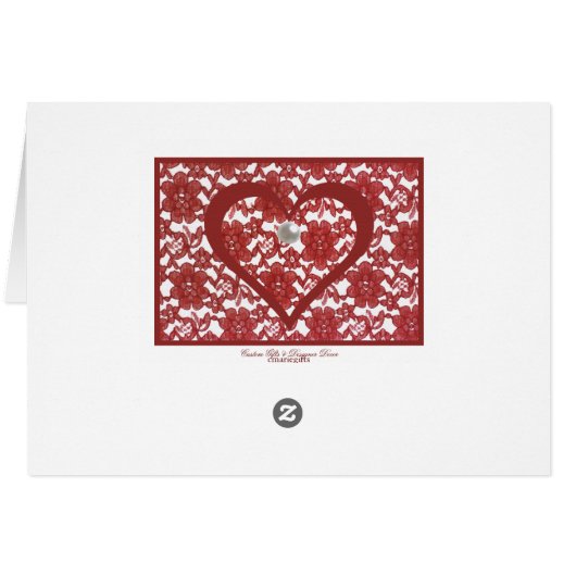 Red Lace Valentijn Kaart met gedicht (Achterkant Horizontaal)