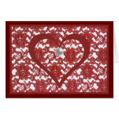 Red Lace Valentijn Kaart met gedicht (Voorkant Horizontaal)